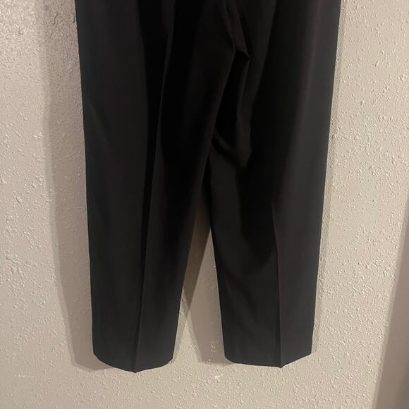 Vtg Emanual Ungaro Womens Black Slacks Pants Wool Sz 14/48 Wool Blend Satin Trim - Picture 6 of 10